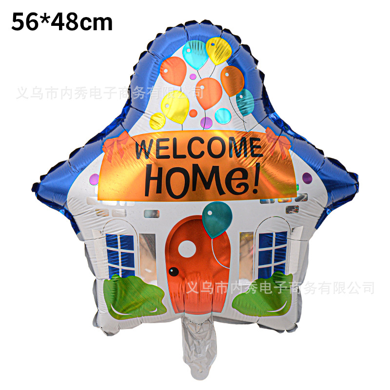 ¡Bienvenido a casa transfronteriza! Bienvenido a casa carta globo Fiesta de la escuela traje de globo de película de aluminio