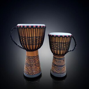 New African Drum Original Old Sheepskin Solid Wood Drum Body Hand-hollowed Wooden Drum Adult Beginner Playing Major