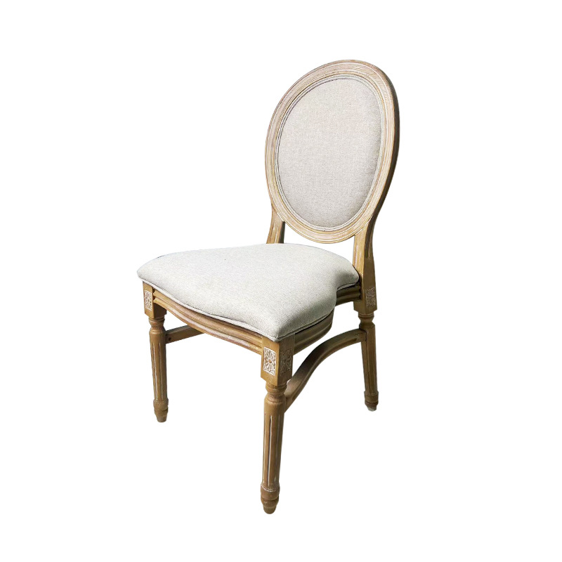 Sillas de comedor de plástico antiguas de estilo retrógrado francés sillas de espalda redonda de café sillas de boda rurales estadounidenses