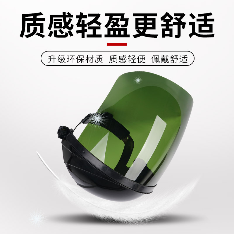 Lightweight Protective Face Shield, Head-Mounted Welding Protective Shield, High-Strength Breathable Welding Protective Face Shield, Foldable and Adjustable