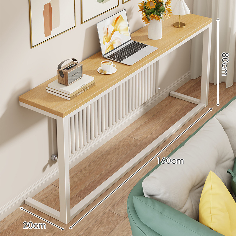 Estante Estrecho de Almacenamiento de Madera y Hierro para Sala de Estar y Dormitorio