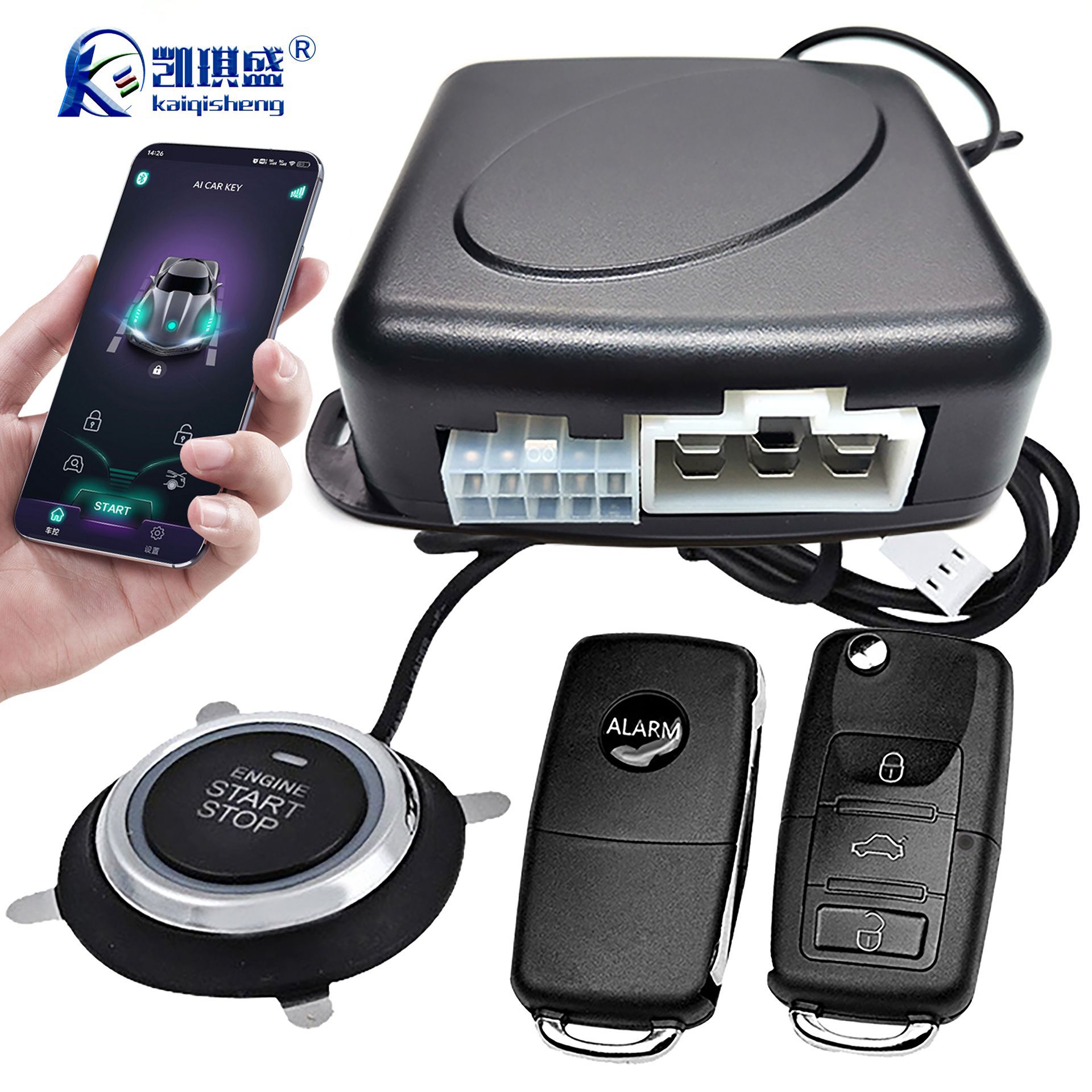 [Factory spot] cross-border car anti-theft device mobile phone Bluetooth control car keyless entry remote control one-button start