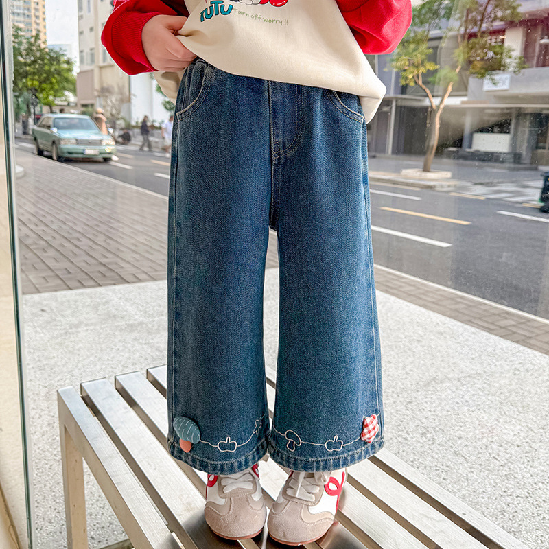女童裤子春秋款2025新款春装儿童牛仔裤女小童长裤夏季休闲裤宽松|undefined
