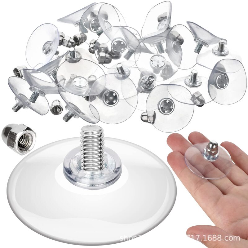 Suction Cup with Screws - Transparent Pvc Suction Cup with Nut - Super Strong Adhesive Glass Suction Holder