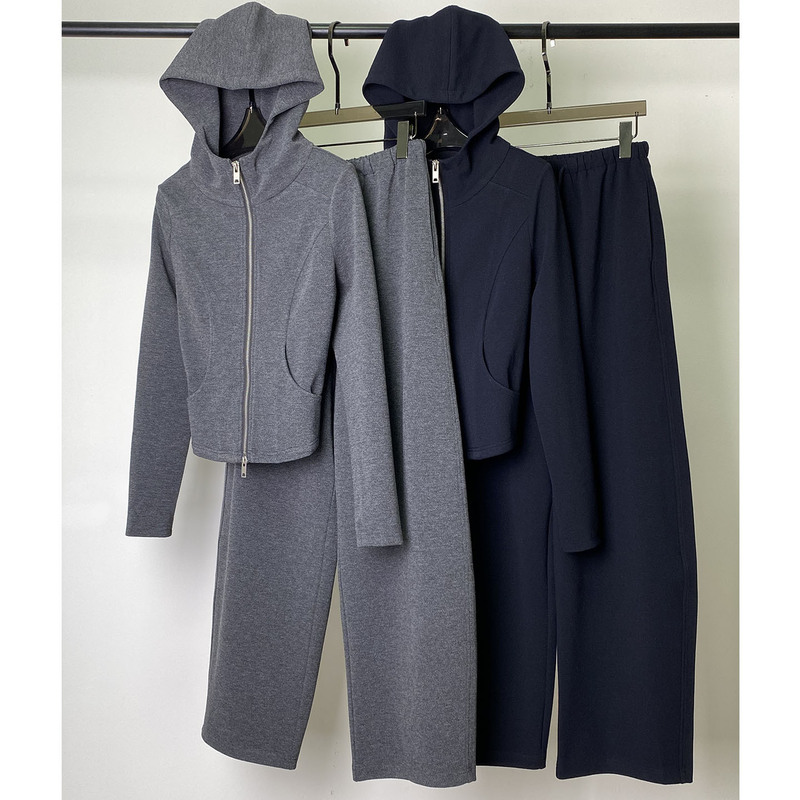 Shenzhen 25 New Nanyou Women's European Fashion Casual Hooded Sweatshirt Sickle Wide-Leg Pants Suit Women's Two-Piece Set