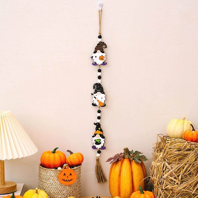 Halloween подвесная гирлянда с бусинами (Zicheng) — призрачные, тыква, летучая мышь с кисточкой, праздничное оформление дома