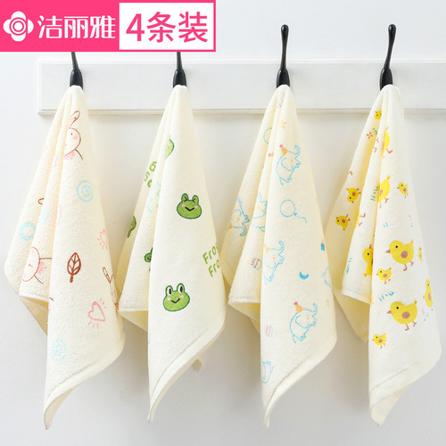 Jieliya pure cotton children's towel 100% cotton super soft strong water absorption printed children's towel 6280 factory direct sale