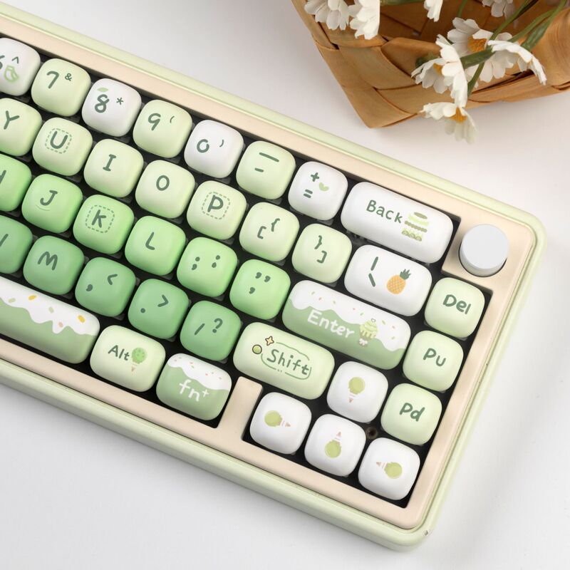 MOG バンズキーキャップ グリーンデザート コンプリートセット PBT 昇華型キーキャップ 列スペース 7u 補足|undefined