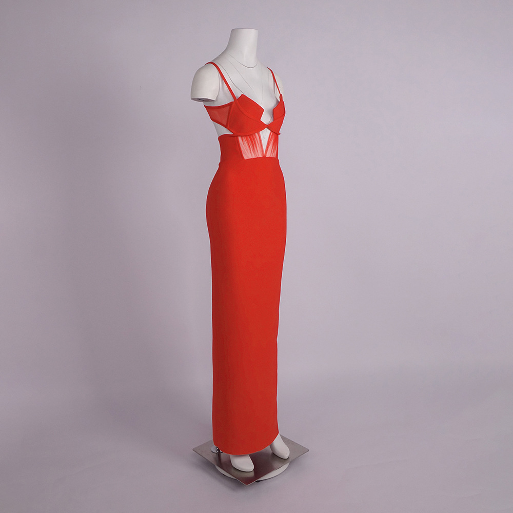 Women's Clothing Black Knitted Bandage Dress For Women Cross Strap Slim Fit Suitable For Commute Dates And Banquets_ecoleips.com