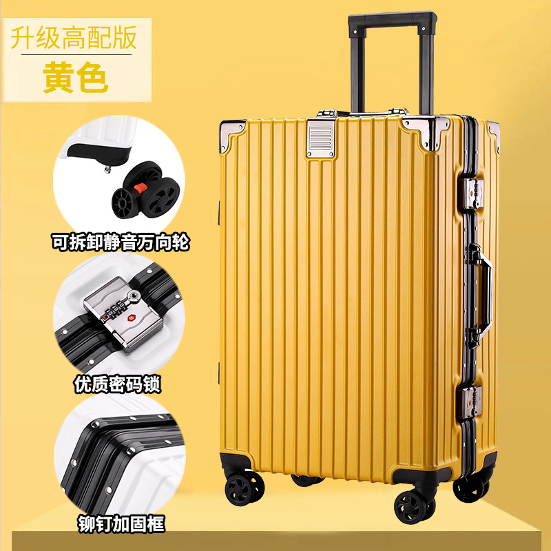 Nuevo marco de aluminio de gran capacidad caja de la carretilla rueda universal de alto aspecto maleta de viaje 24 pulgadas Contraseña de bloqueo de embarque caso