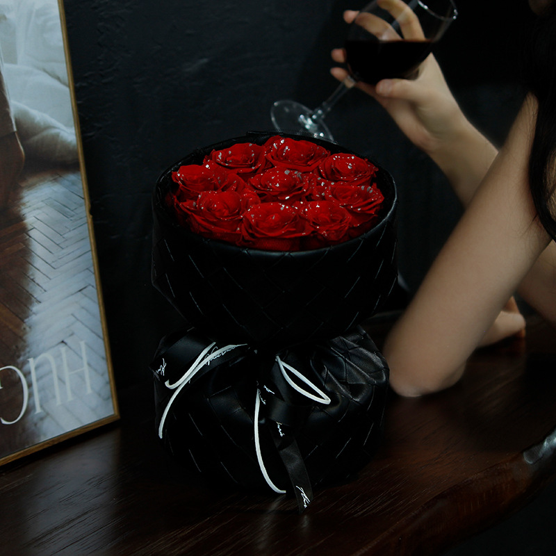 Regalo de Navidad, ramo de flores eternas, rosa, regalo para pareja, cumpleaños de chica, Día de San Valentín, flor seca, flor hecha a mano