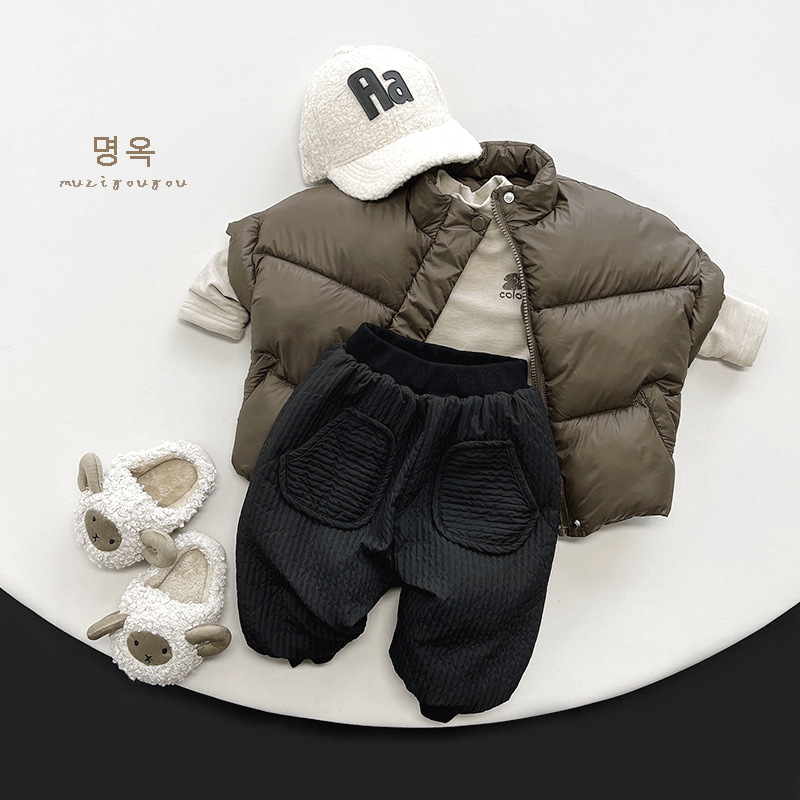 Simple Style Solid Color Polyester Boys Pants display picture 3