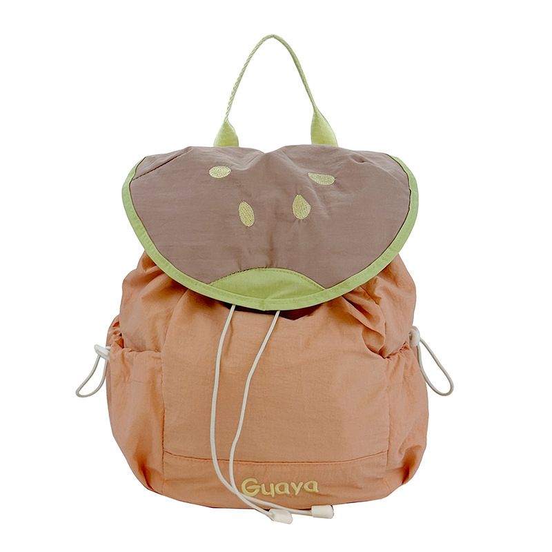 Mochila Escolar Infantil de Frutas de Nylon Ultraligera con Reducción de Carga para Escuela