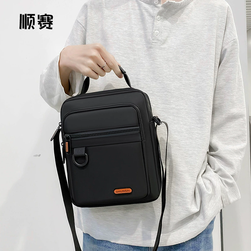 Men's trend shoulder bag, nylon one-shoulder bag, handheld hand loop bag, autumn, trend of season