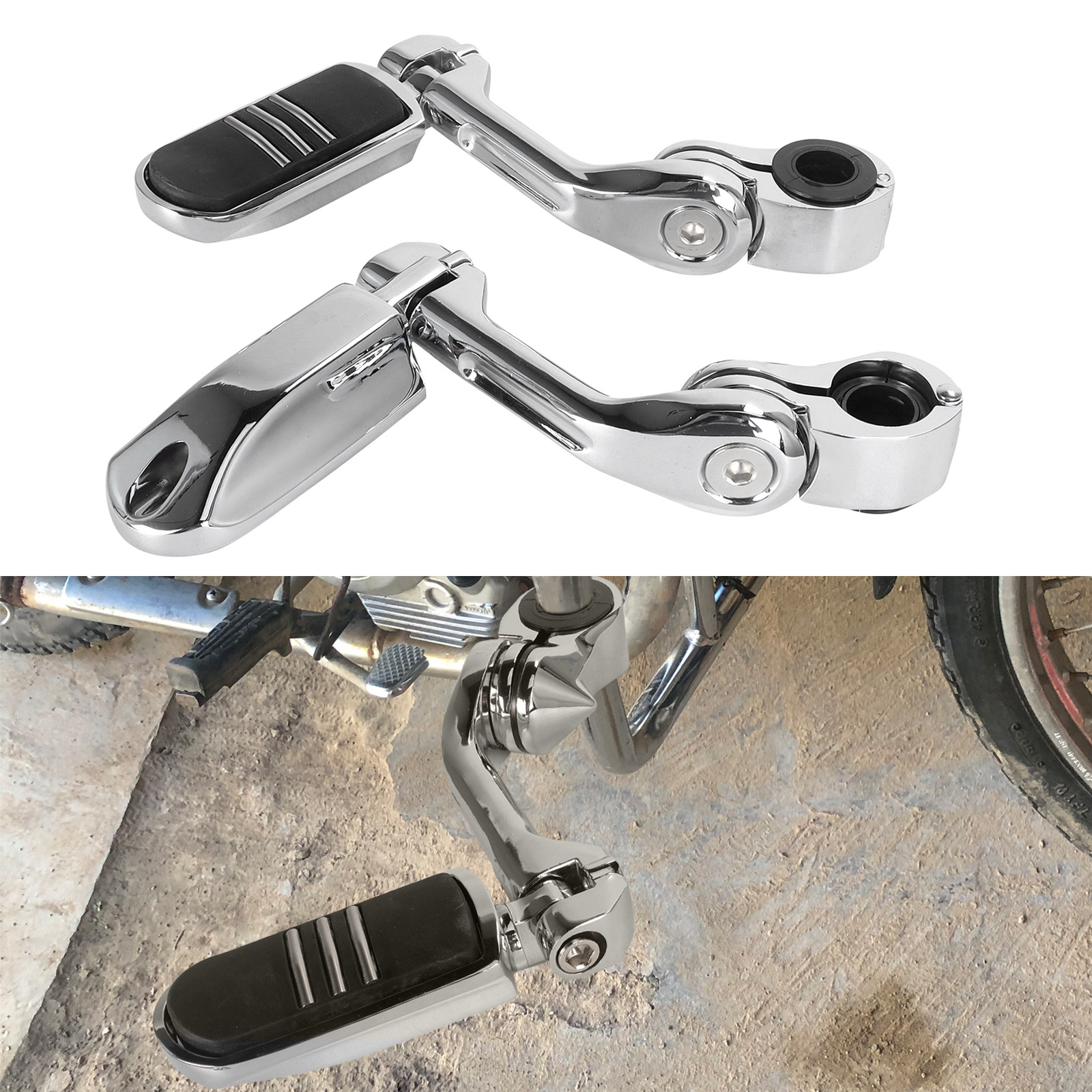 Motorcycle Footrest Combination Long Footrest Bracket Harley Road King Fat Boy Bumper Footrest Guard Bar Rest Bracket