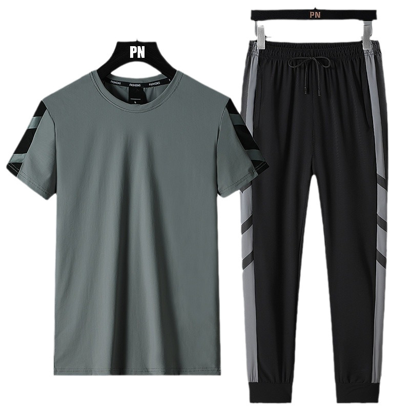 2024 traje de ocio deportivo transpirable de secado rápido ropa de hombre verano nuevo estilo pantalones de manga corta hombres a juego guapo