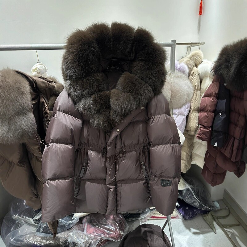 European Station 2026 Winter New Fox Fur Collar down Jacket Women's Mid-Length Thickened White Duck down Fur Coat European Station 2026 Winter New Fox Fur Collar down Jacket Women's Mid-Length Thickened White Duck down Fur Coat