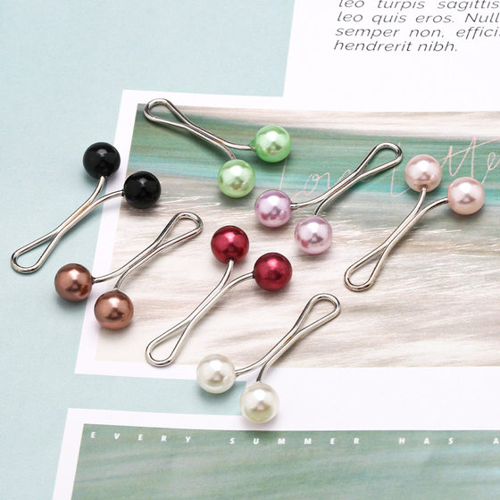 Cross-border Women's Color Pearl U-shaped Clip Fashion Silk Scarf Clip Accessories Headscarf Buckle Neck Clip Gauze Fixing Clip Accessories