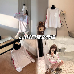 クロウの人気ブランド、クロウの長袖Tシャツ、ラウンドネック、純綿、男女兼用、ゆったり、万能、在庫あり、卸売、カジュアルスタイル