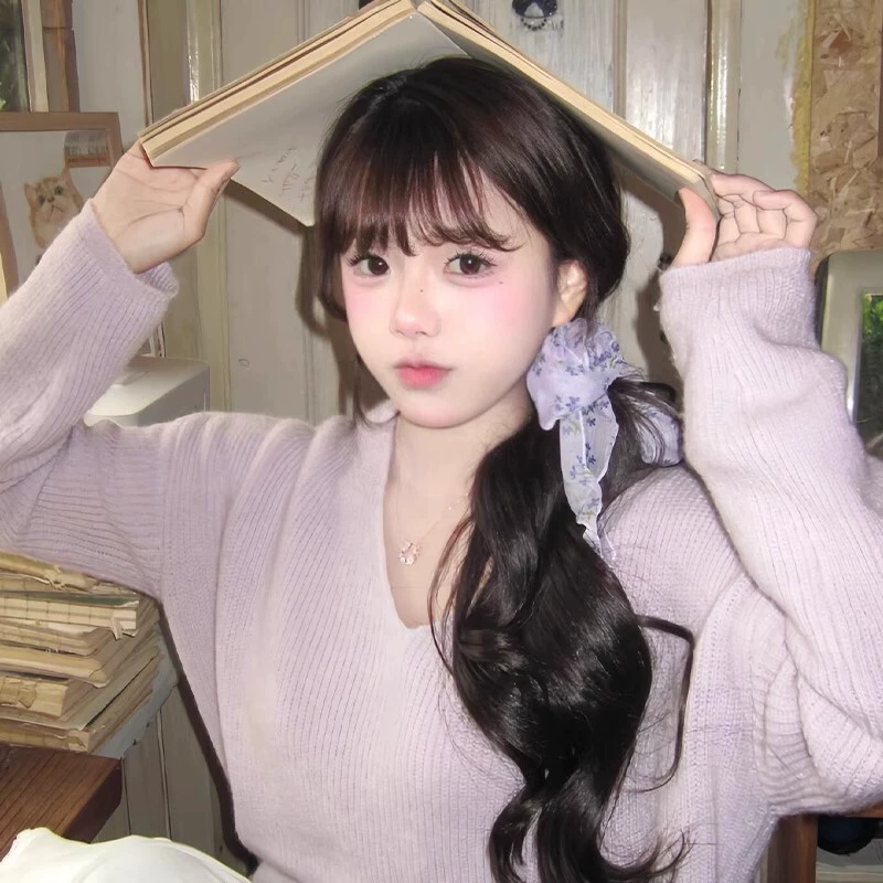 Маленький милый и нежный шелковый шарф с цветочным принтом и галстуком на шее, легкий марлевый фиолетовый лавандовый треугольный шарф для завязывания аксессуаров для волос для женщин