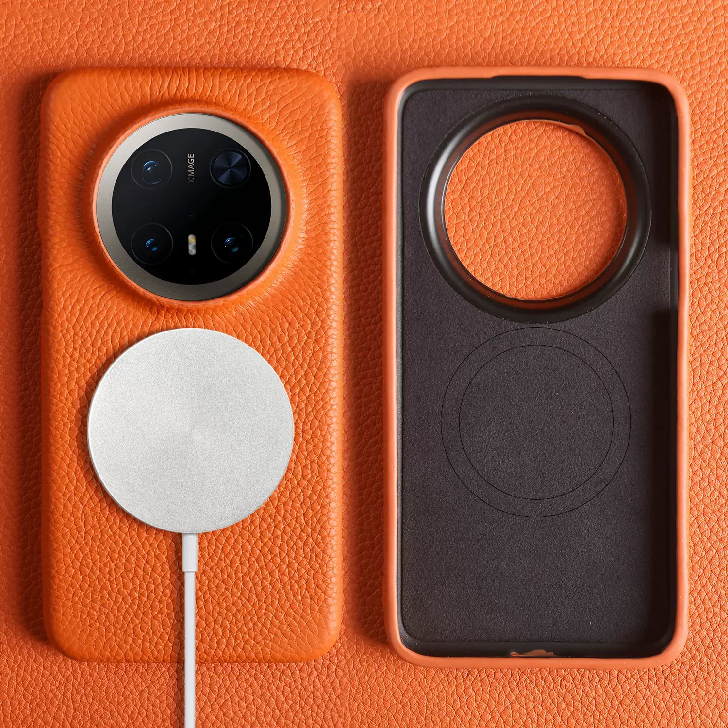 荔枝纹真皮Magic7Pro手机壳Magic7保护套Magic6磁吸全包壳