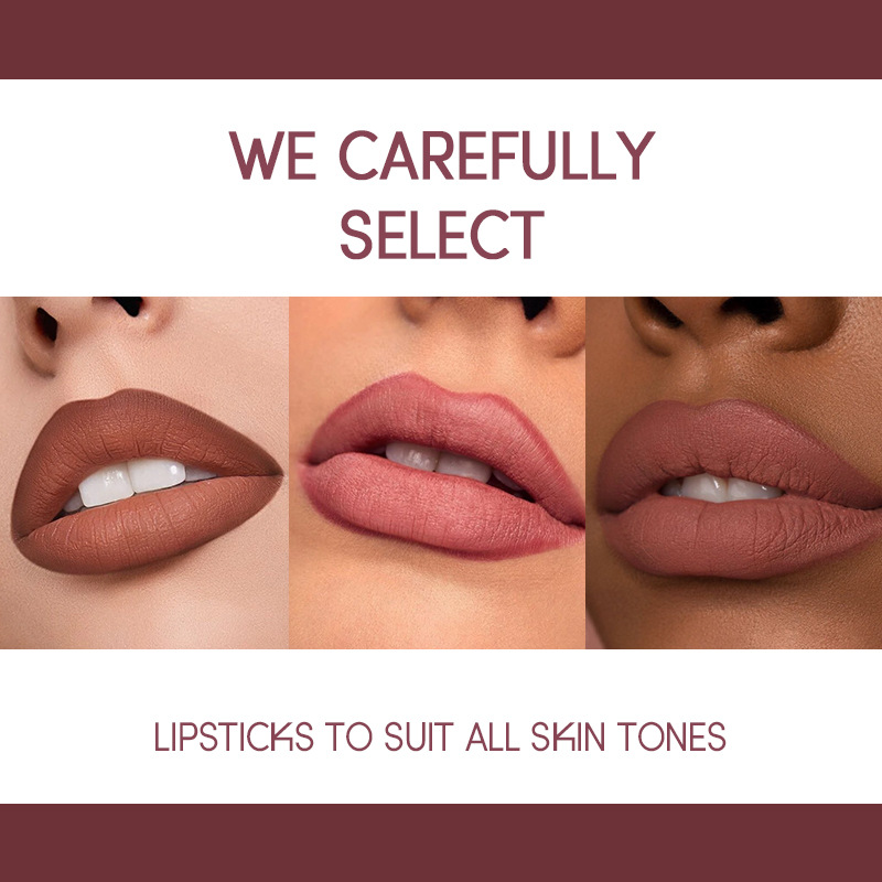 USHAS includes gold box matte lipliner durable waterproof nude lipstick color_voghion.com