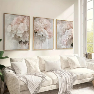 Foreign Trade Agency for Modern Amazon Warm White Floral Living Room and Bedroom Hanging Paintings Decorative Frameless Painting Core Posters