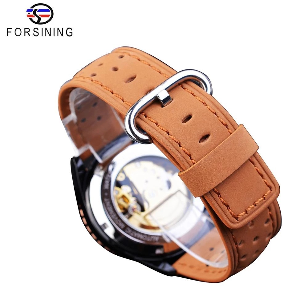 Forsining style hollowed out men's automatic mechanical watch casual sports belt watch mechanical_voghion.com