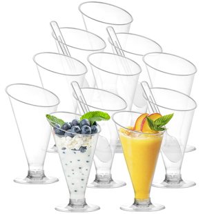 Oblique Mousse Cup Pudding Ice Cream Red Wine Champagne Cup Dessert Table Disposable Hard Plastic Cup
