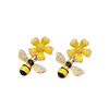 Creative new foreign trade thermal selling jewelry temperament, simple female cute bee flower drip oil earring earrings G849