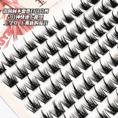 10排大容量懶人純野小惡魔假睫毛濃密漫畫單簇分段式三部曲眼睫毛