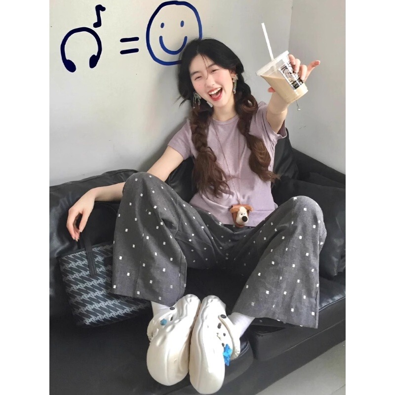 2026 Trendy Street-Style Casual Outfit Set for Women, Summer Short-Sleeve Polka Dot Pants, Elegant Goddess Two-Piece Set 2026 Trendy Street-Style Casual Outfit Set for Women, Summer Short-Sleeve Polka Dot Pants, Elegant Goddess Two-Piece Set