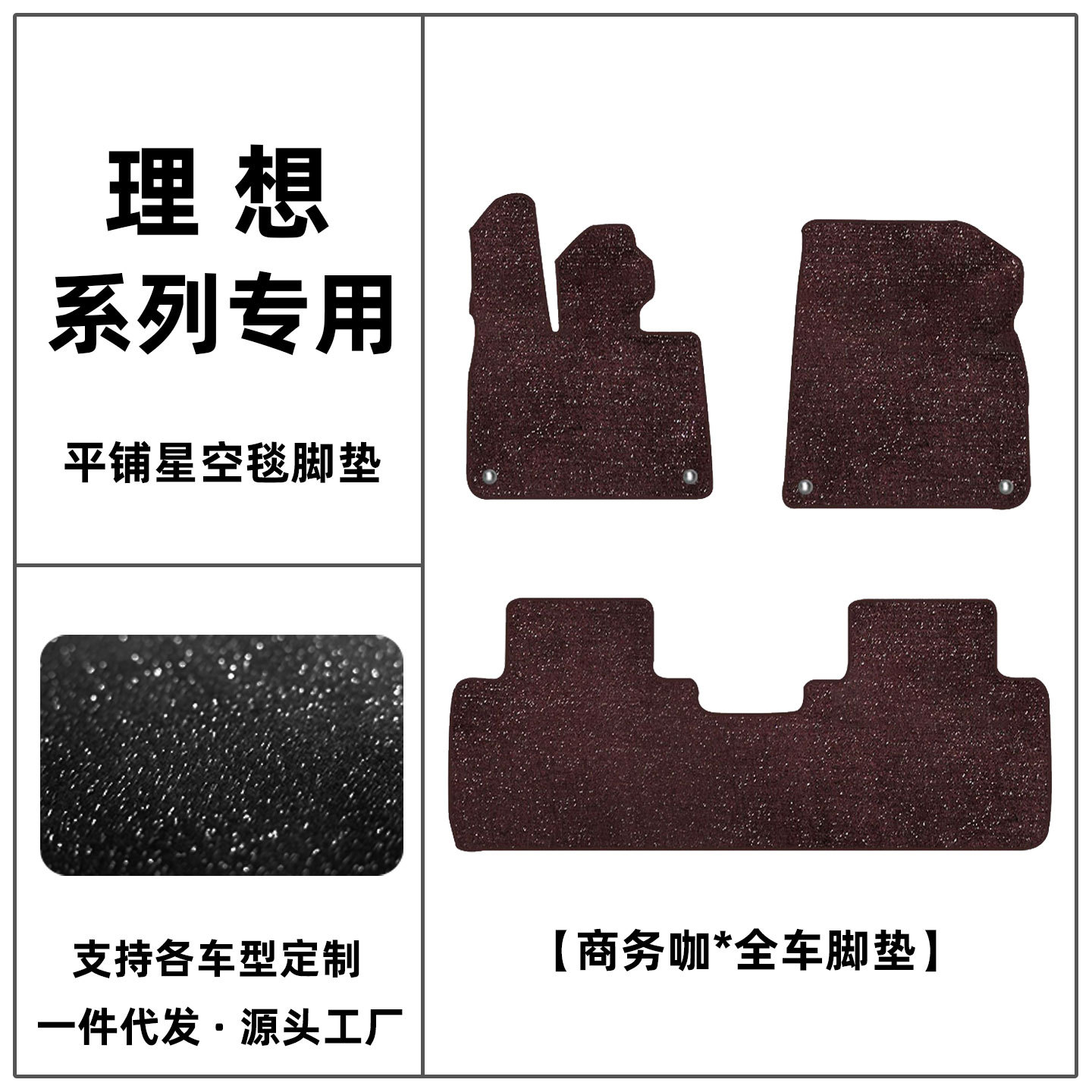 Suitable for Ideal L6, L7, L8, L9, i6, i8 car floor mats, mega starry sky carpet, Ideal One interior modification and protection