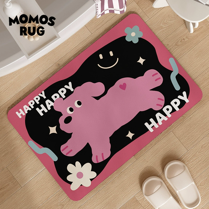 Коврик для ванной комнаты с граффити "кошка и собака", мягкий диатомитовый коврик для ванной, туалета, двери, домашний противоскользящий впитывающий коврик для ног