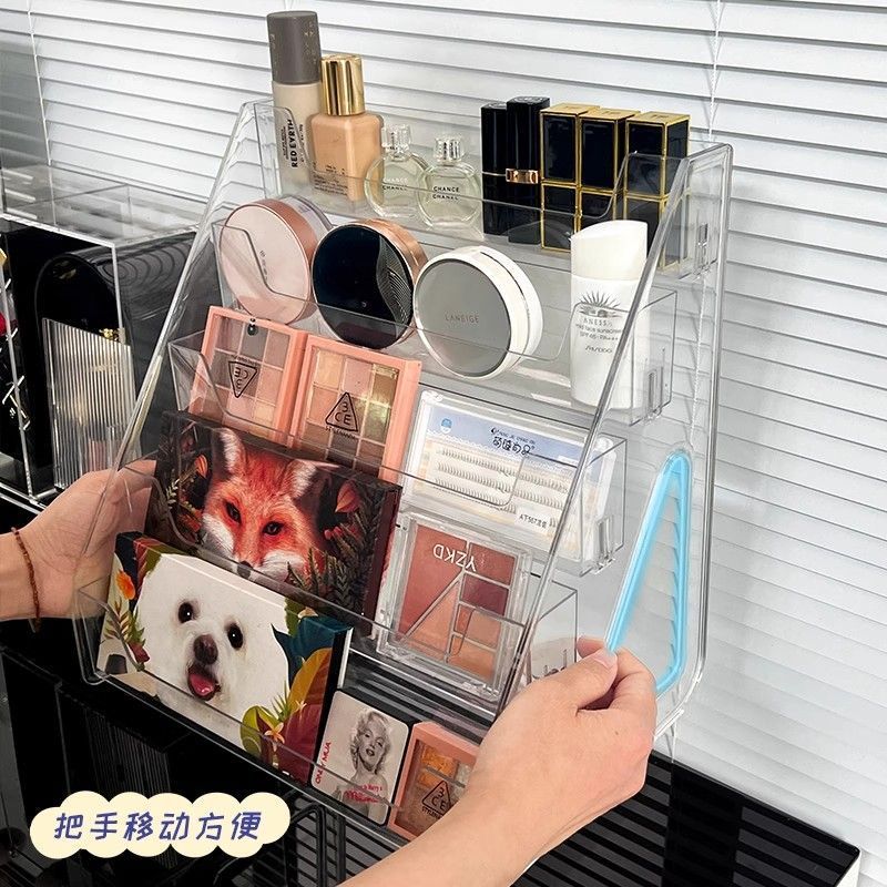 Acrylic ladder display rack, blind box storage rack, multi-layer transparent display rack, cosmetics storage rack