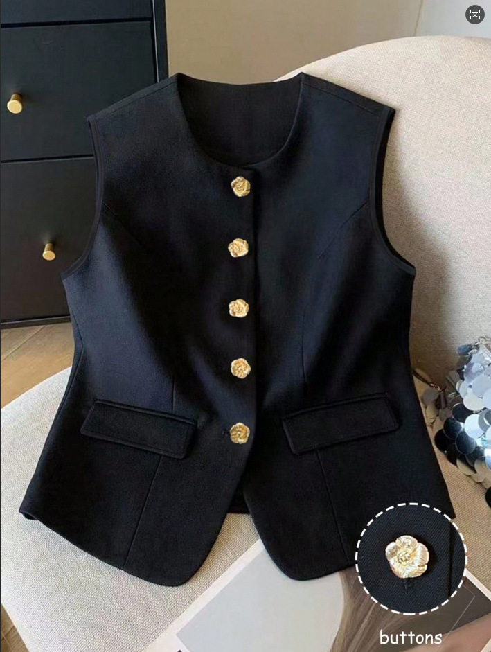 Chaleco de mujer de estilo lujoso ligero, casual y elegante, a la moda, con largo hasta los hombros, prenda de abrigo de alta gama para primavera._voghion.com