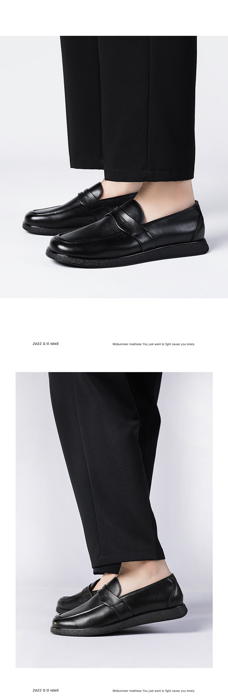 New square head leather shoes men's business soft bottom breathable casual shoes_vogvips.com