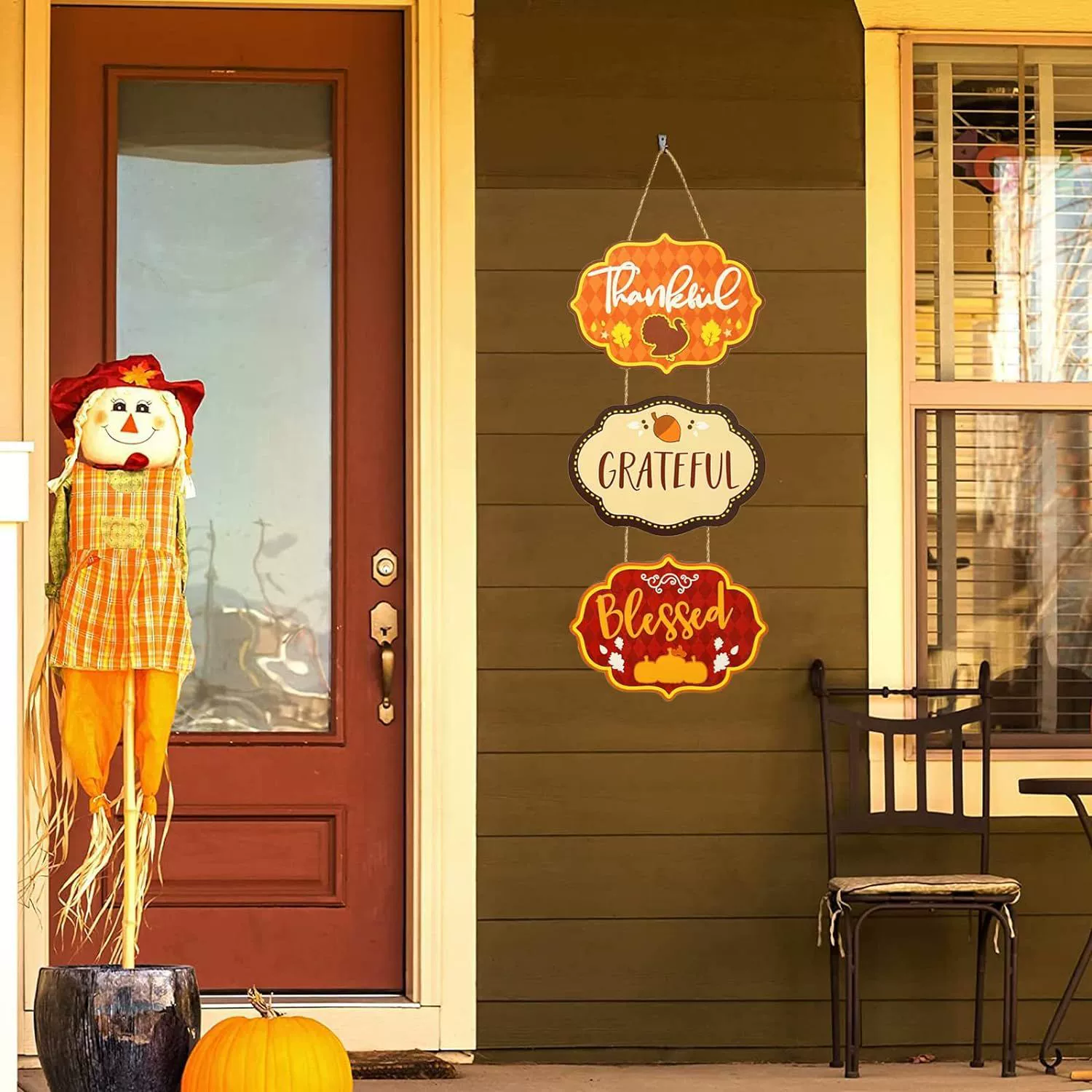 Трансграничная тема Дня благодарения Ворота во двор Декоративный список СПАСИБО