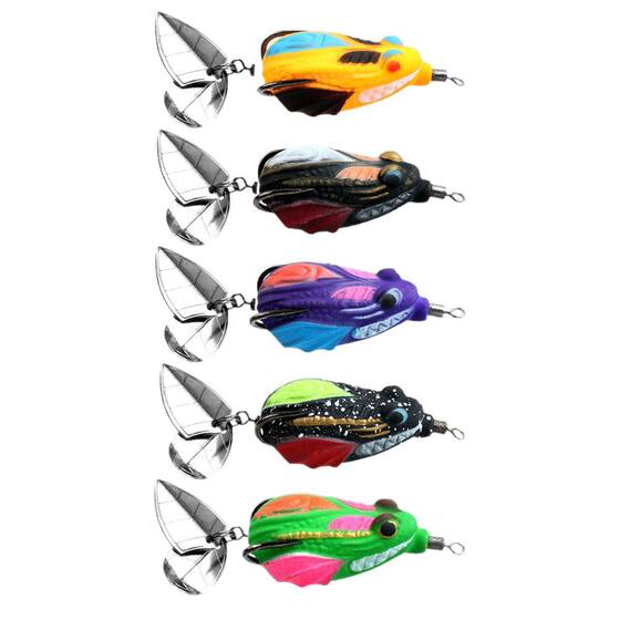 Thai wind double sequins thunder frog 4.5cm/7.2g modified to strengthen the hook thunder frog black foreign trade in stock
