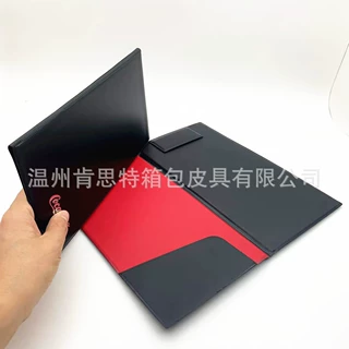 定制烫银logo仿皮账单夹品牌促销礼品PVC皮革菜单夹餐馆点单夹