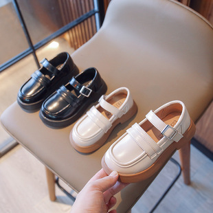 Girls Small Leather Shoes 2024 New Spring and Autumn Soft Sole Shoes Women's Treasure Princess Shoes Girls Non-slip Casual Loafers