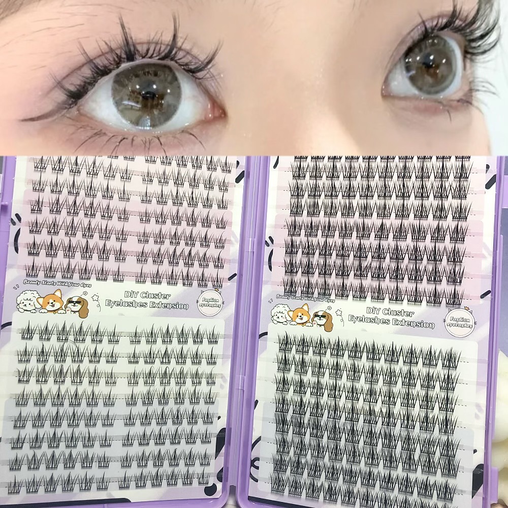 Serie de pestañas postizas transfronterizas Libro de pestañas de comercio exterior Pestañas postizas en inglés completas Pestañas postizas de gran capacidad, pelo segmentado de un solo racimo