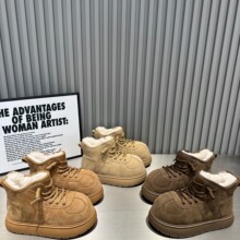 【梵芙娜】爆款时尚大头厚底高帮雪地靴女2025秋季新款系带短靴潮