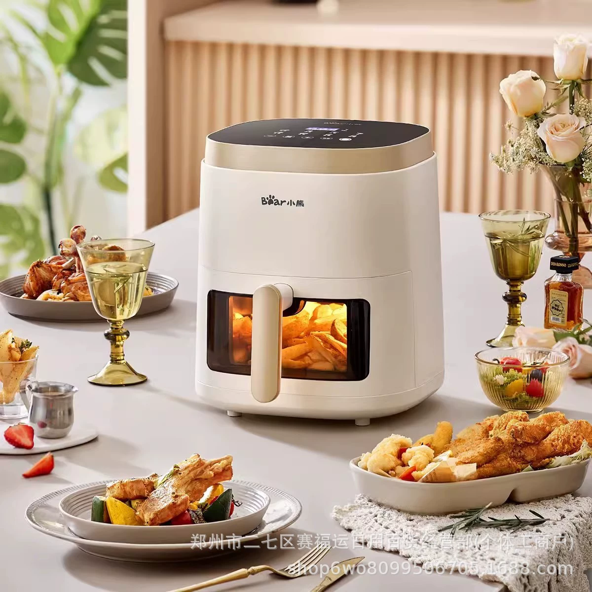 小熊 QZG-F15E3 Air Fryer Gray Multipurpose Oven Electric Fryer Integrated Large Capacity Gift Wholesale