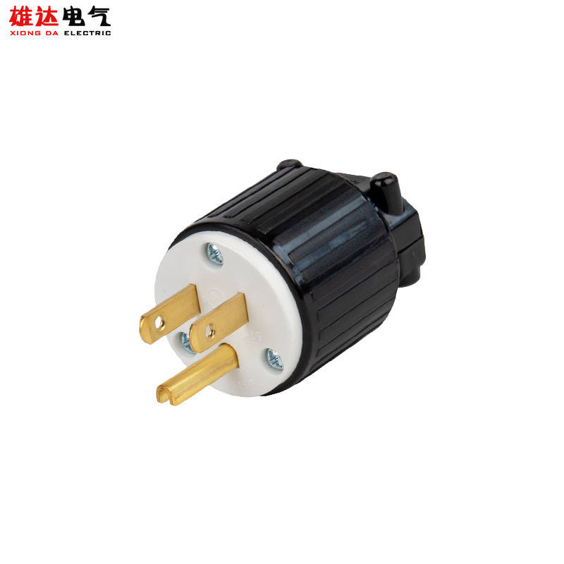 LK7515P 直插插头 美规工业直式插头 UL接线插头Y型 NEMA5-15P