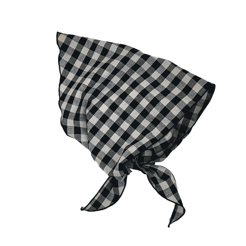 Pañuelo de seda de alta gama nuevo todo-fósforo retro a cuadros diadema cinturón para el cabello atado bufanda decorativa multiusos bufanda triangular cintura