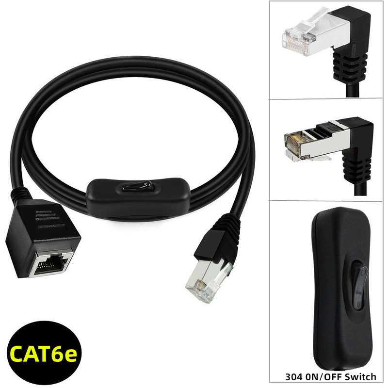 Gigabit Cat6E Network Patch Cord with 304 Switch Rj45 Ethernet Network Extension Cable Compatible with Cat5 Cat5E