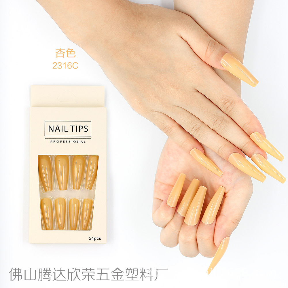 Uñas postizas de ballet coloridas, 24 piezas, largas, desmontables, procesables, al por mayor