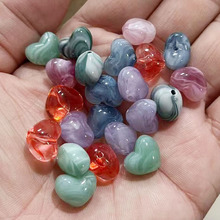 13*10mm亚克力爱心通孔隔珠半成品串珠diy手链项链手机链配件批发