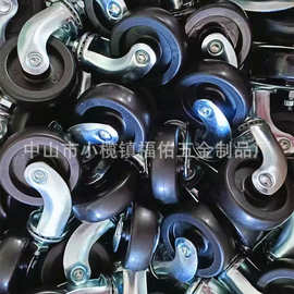 脚轮2寸小2.5寸2.5寸丝杆镀镍餐车轮万向餐车轮手推车pp牛角轮厂